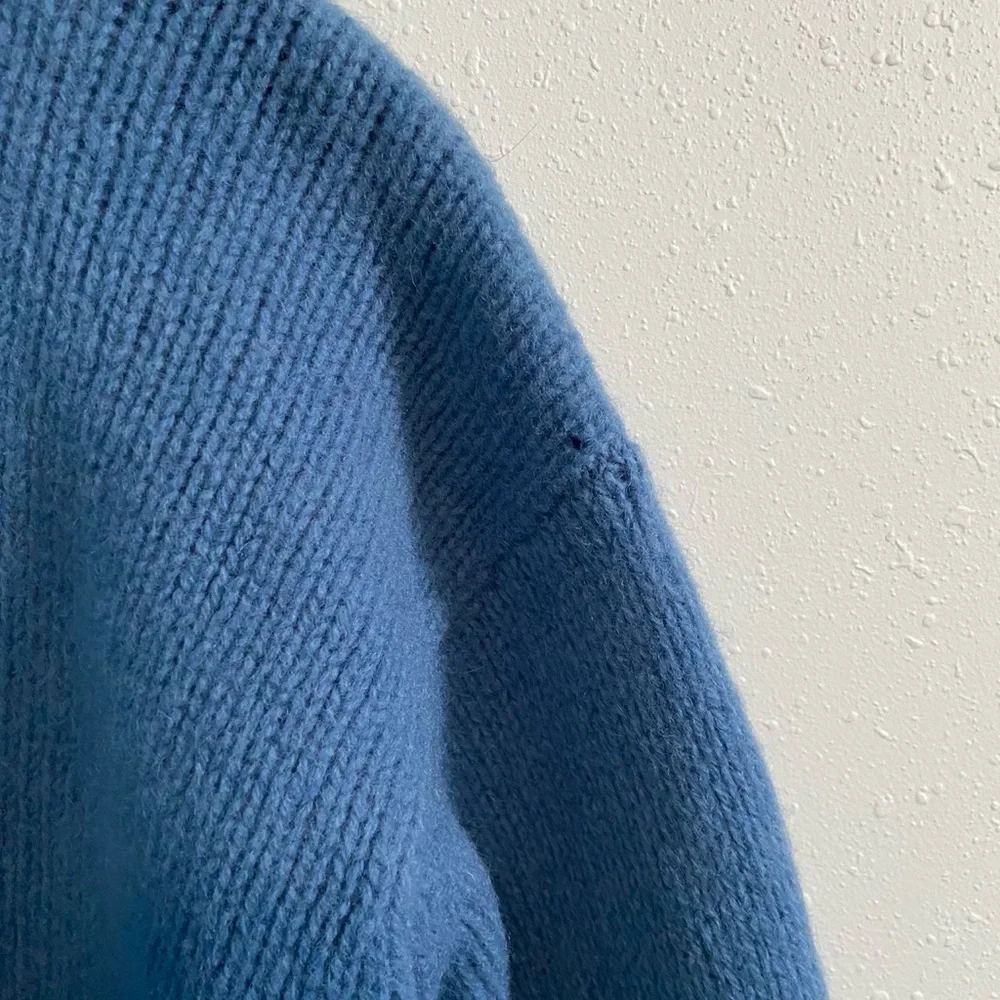 J. Crew Blue Wool Knit Pullover Sweater - Picture 6 of 7